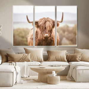 Scottish Serene Highland Cow Canvas Wall Art – Serene