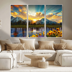 Grand Teton Park Sunrise Wall Art – Vibrant Landscape Canvas