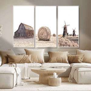 Farm Prints Set, Set of 3 Farmhouse Wall Art, Country House