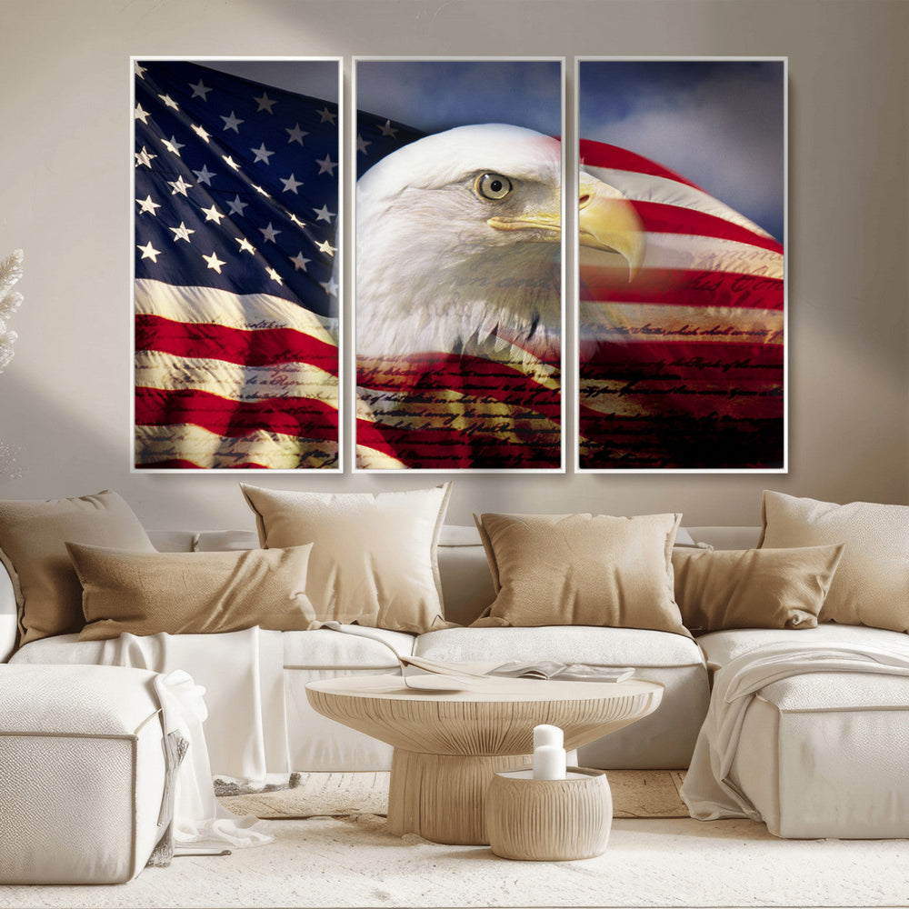 American Flag Eagle Symbol Wall Art, American Flag Eagle