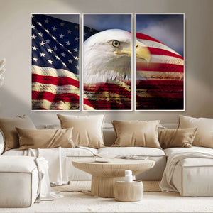 American Flag Eagle Symbol Wall Art, American Flag Eagle