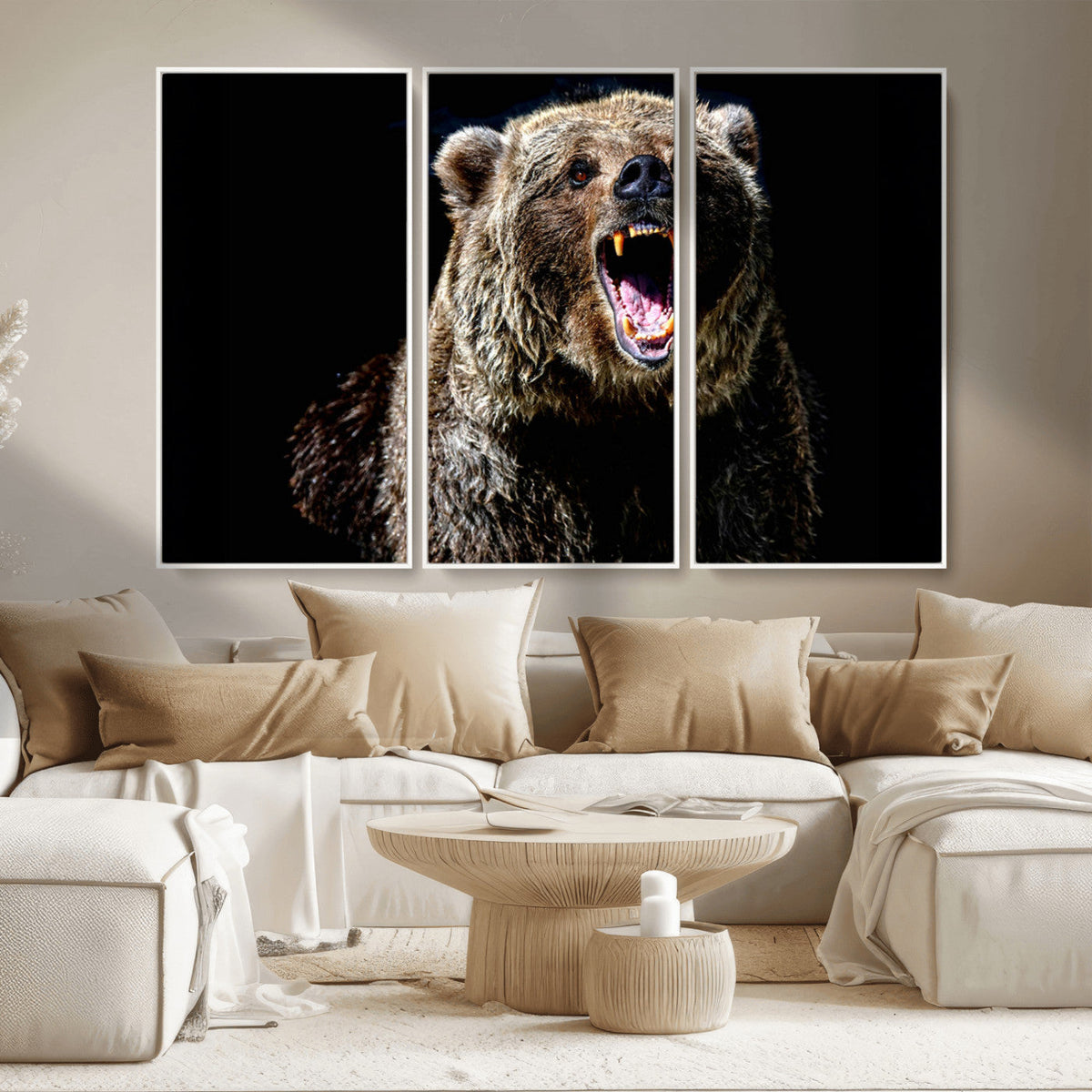 Grizzly Bear Canvas Print | Wildlife Wall Art for Cabin