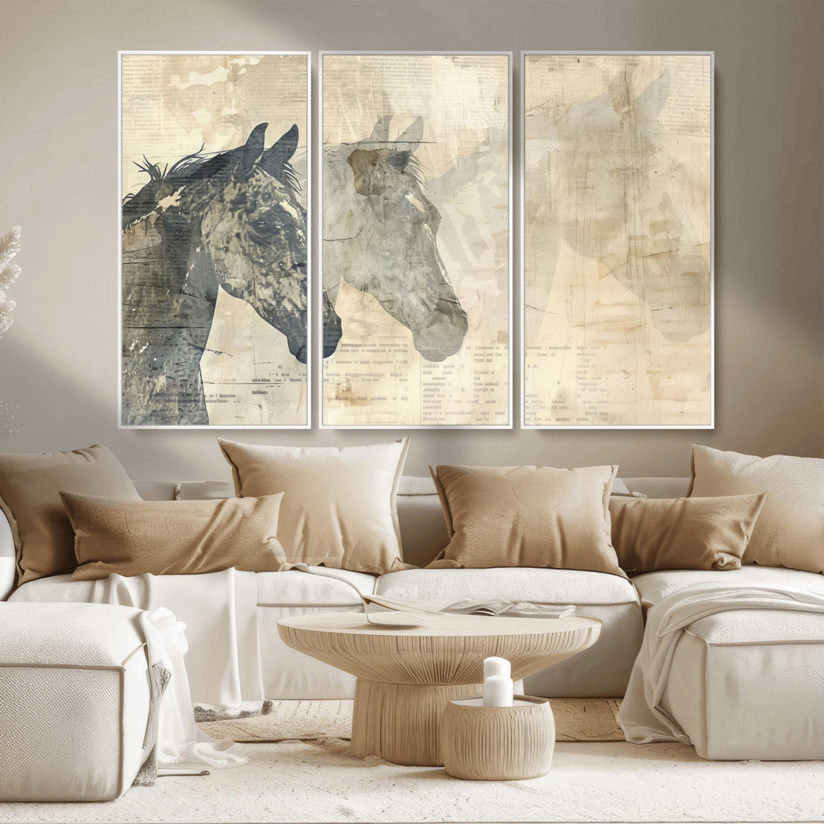 Abstract Horse Canvas Print | Modern Farmhouse Wall Art |