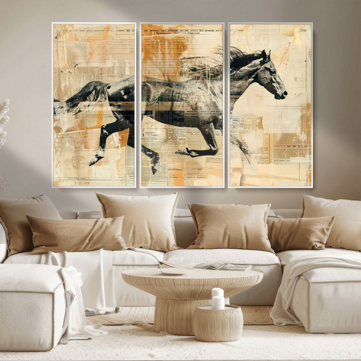 Chines Style Running Horse Western Wall Art | Farmhouse Wall