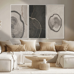 Minimalist Tree Rings Wall Art | Modern Abstract Canvas