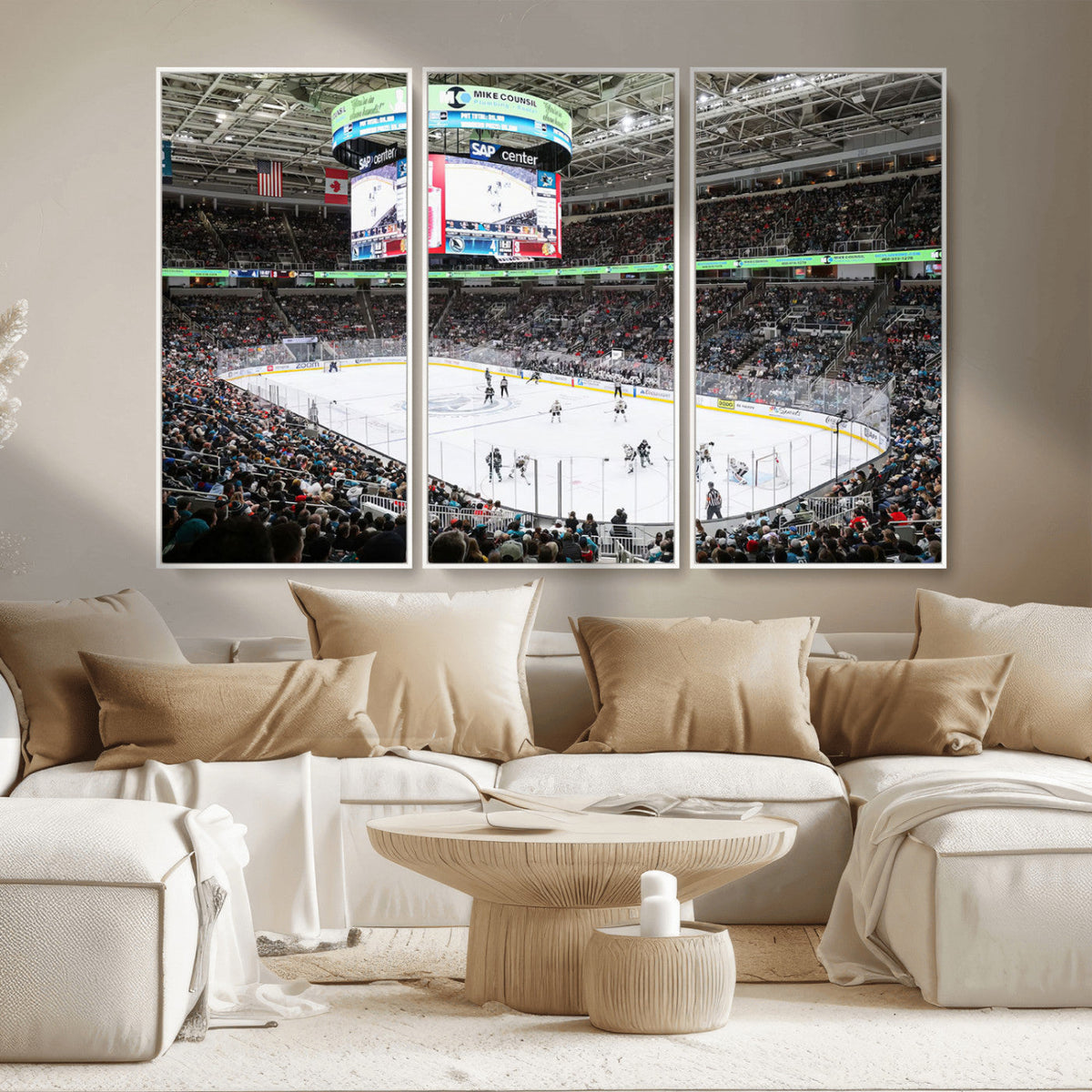 Sharks Arena Blackhawks Sharks Ice Hockey Stadium Wall Art
