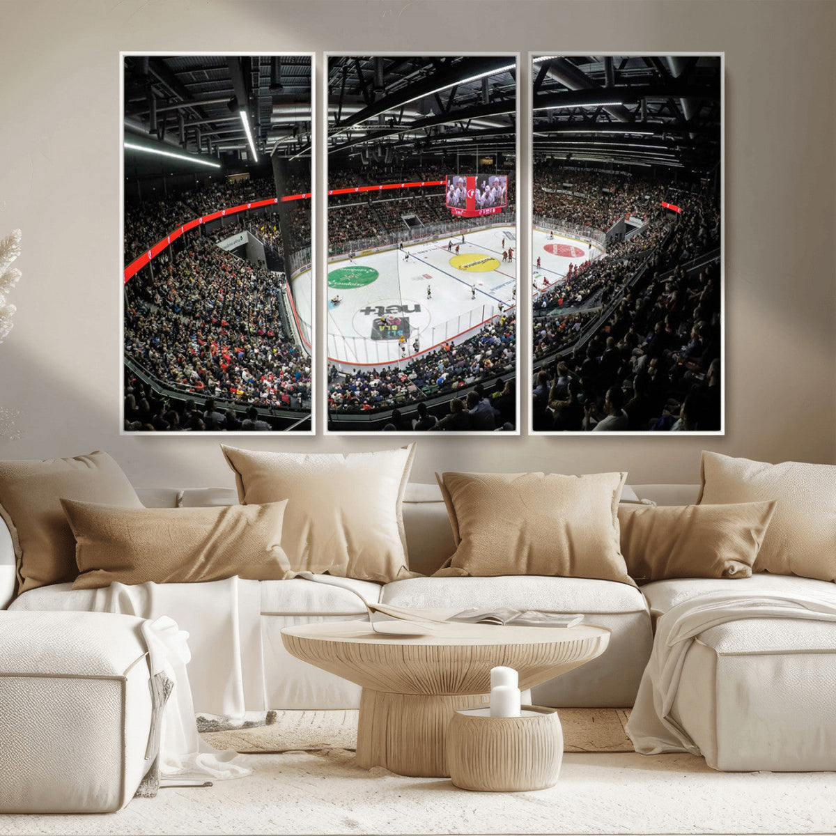 Vaudoise Lausanne Ice Hockey Arena Stadium Wall Art Canvas,