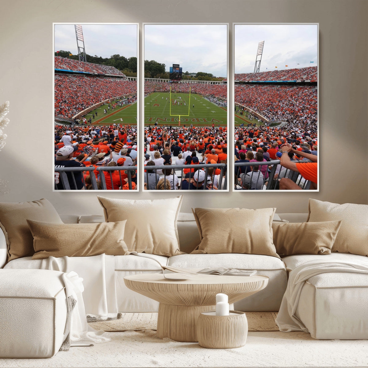 Virginia Cavaliers Football Team Print - Charlottesville Scott Stadium Print Wall Art Canvas