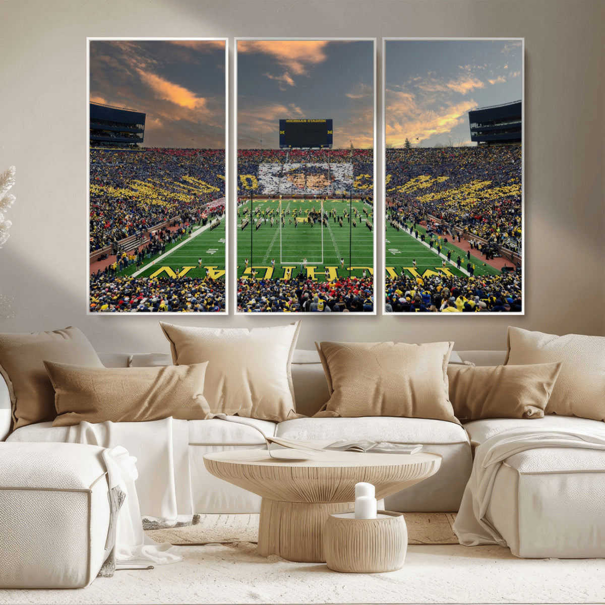 University of Michigan Wolverines Print Canvas, Football