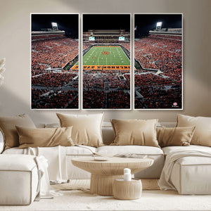 Oklahoma State Cowboys Canvas Print, Football Team Print -