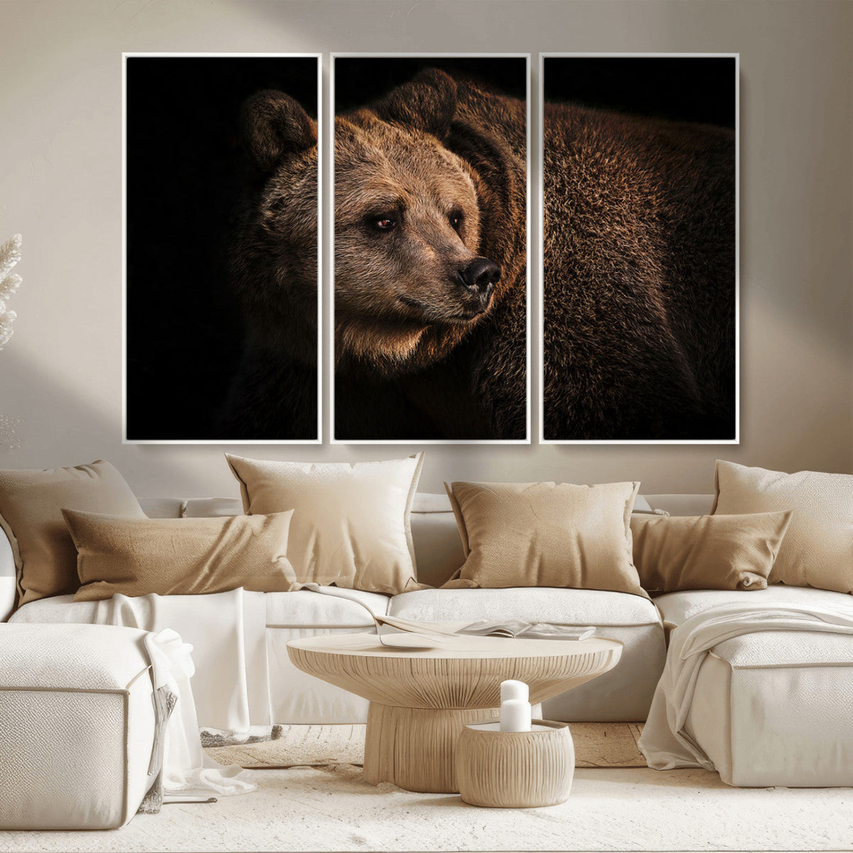 Wild Grizzly 399 Bear Canvas Wall Art Print, Bear Animal