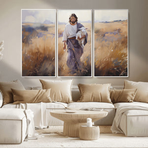 Jesus the Good Shepherd Wall Art Canvas Print - Lost Lamb