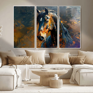 Abstract Horse Wall Art Canvas Print | Farmhouse Wall Decor