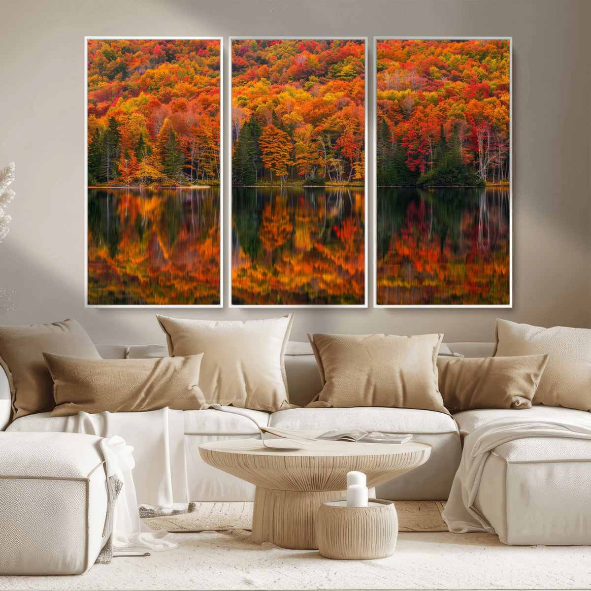 Fall Foliage Wall Art - Autumn Reflection Canvas Print,