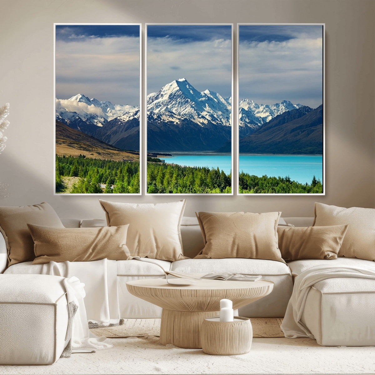 Mount Cook and Lake Pukaki Canvas Wall Art Print – Majestic