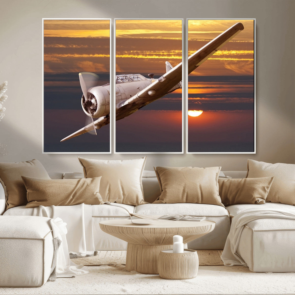 Old War Plane Wall Art Canvas Print