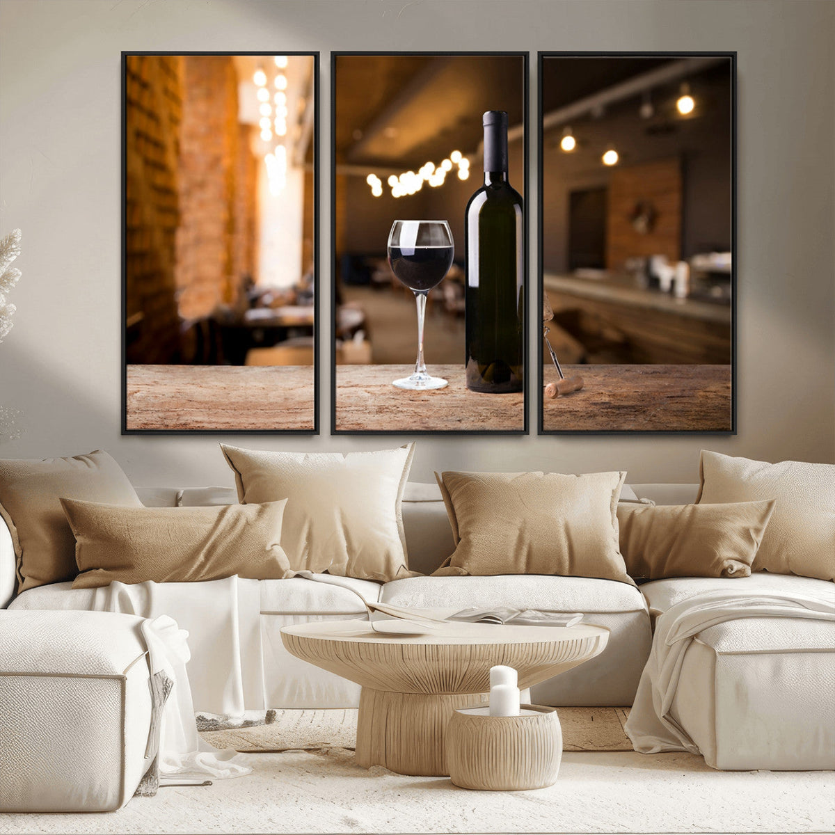 Wine and Bottle Wall Art Canvas Print