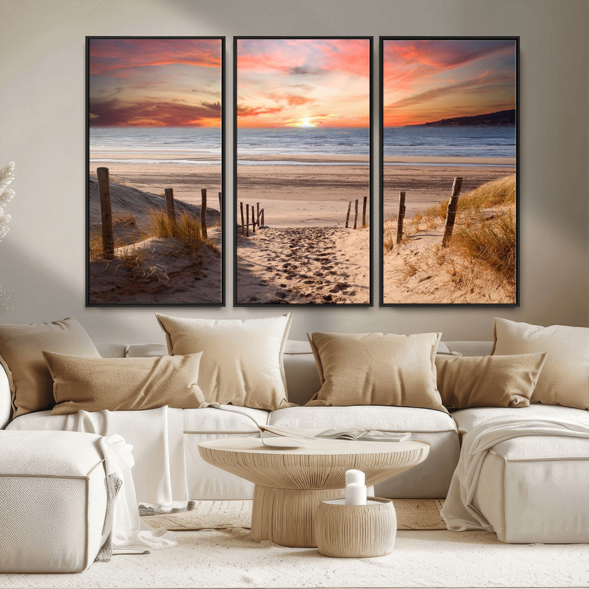 Sunset on the Sea Wall Art Canvas Print