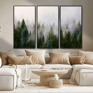 Forest Wall Art Canvas Print | Foggy Forest Wall Art | Pine