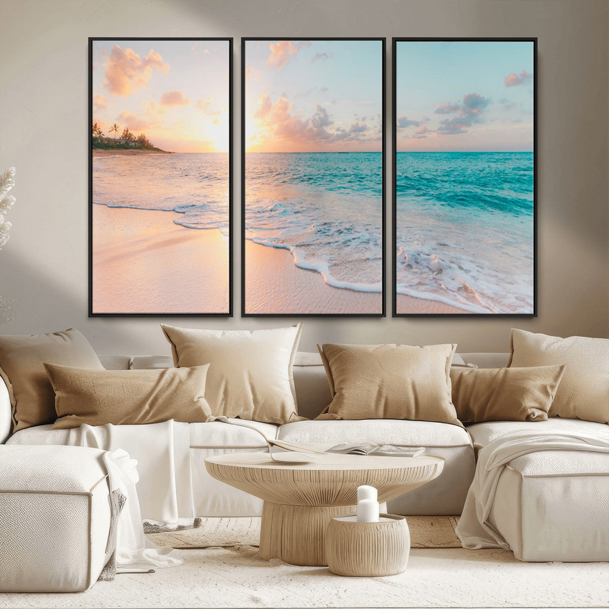 Beach Wall Art - Stunning Ocean Sunset Canvas Print with