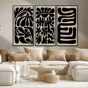 Canvas Print Wall Art Abstract Art Boho, Framed Boho Art