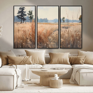 Golden Fields Canvas Wall Art Print – Serene Landscape of