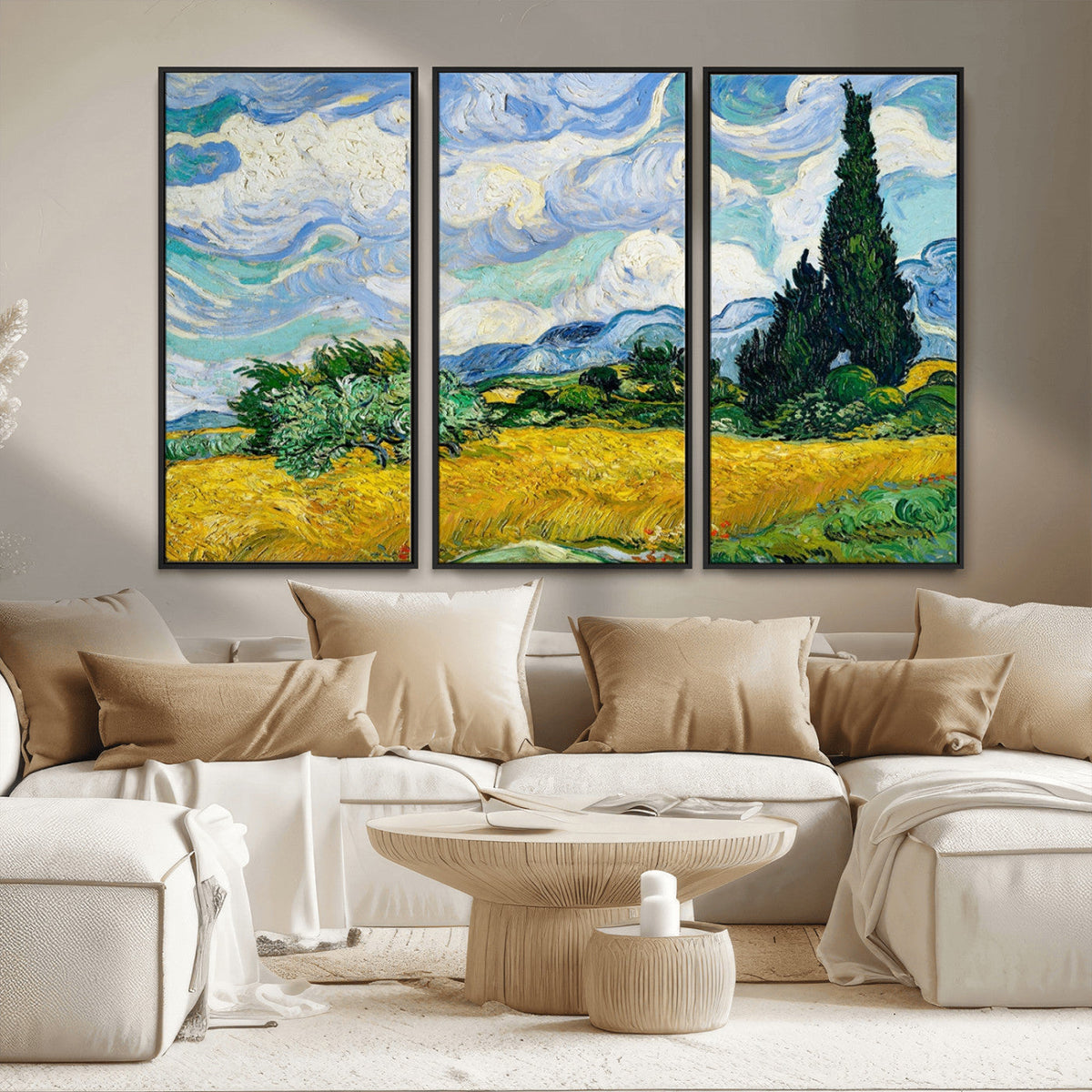 Wheatfield With Cypresses By Van Gogh Painting Wall Art