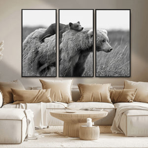 Bear and Cub Wall Art Canvas | 399 Bear Cub