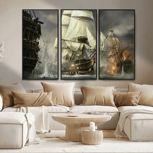 Pirate Ship War Wall Art Canvas Print