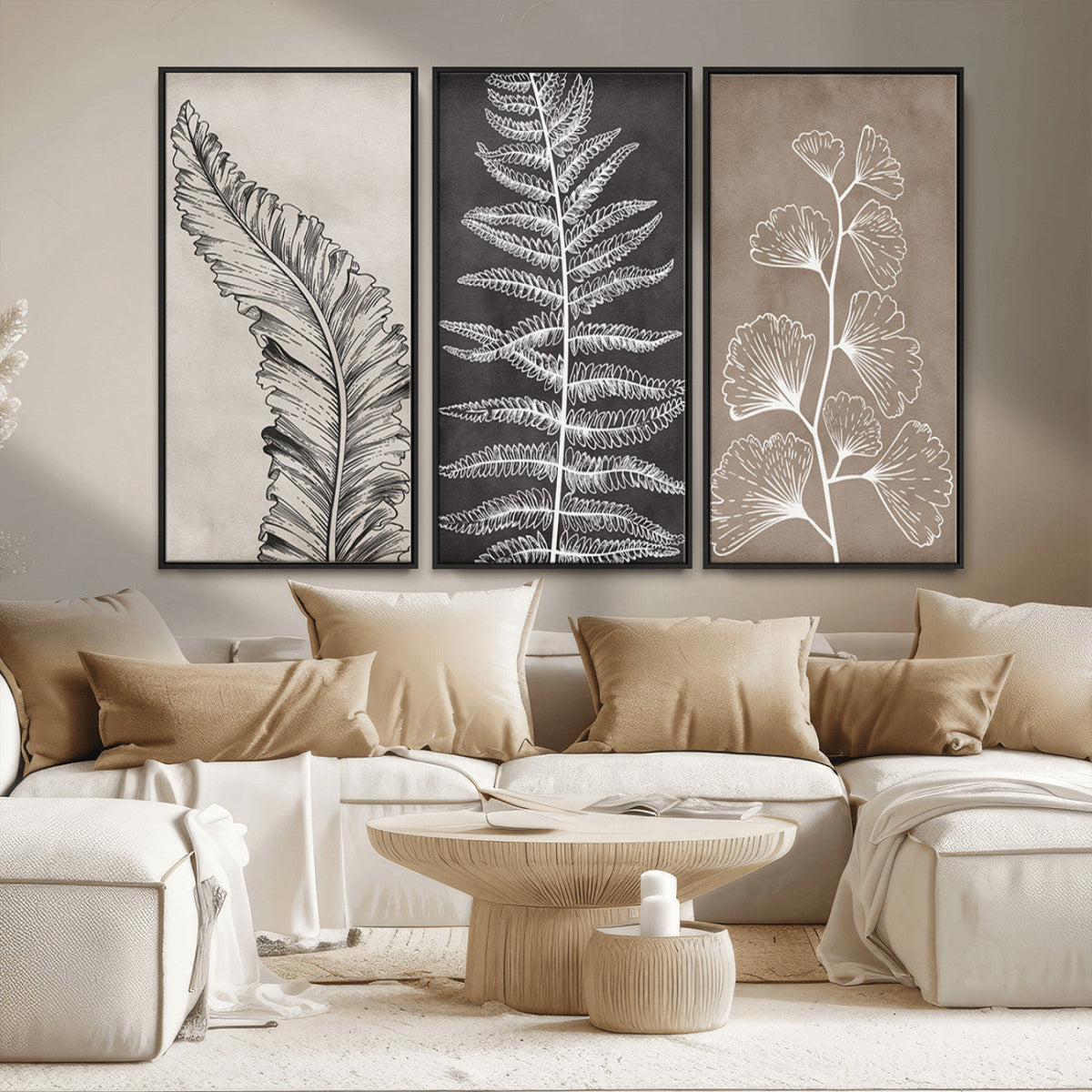 Minimalist Botanical Wall Art Canvas Print, Framed and Ready