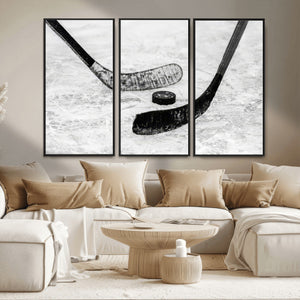 Winter Ice Hockey Sport Canvas Wall Art Print - Hockey Wall
