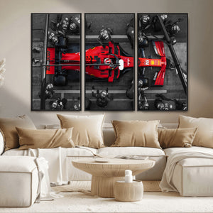 Ferrari Pit Stop Canvas Wall Art – Precision and Speed