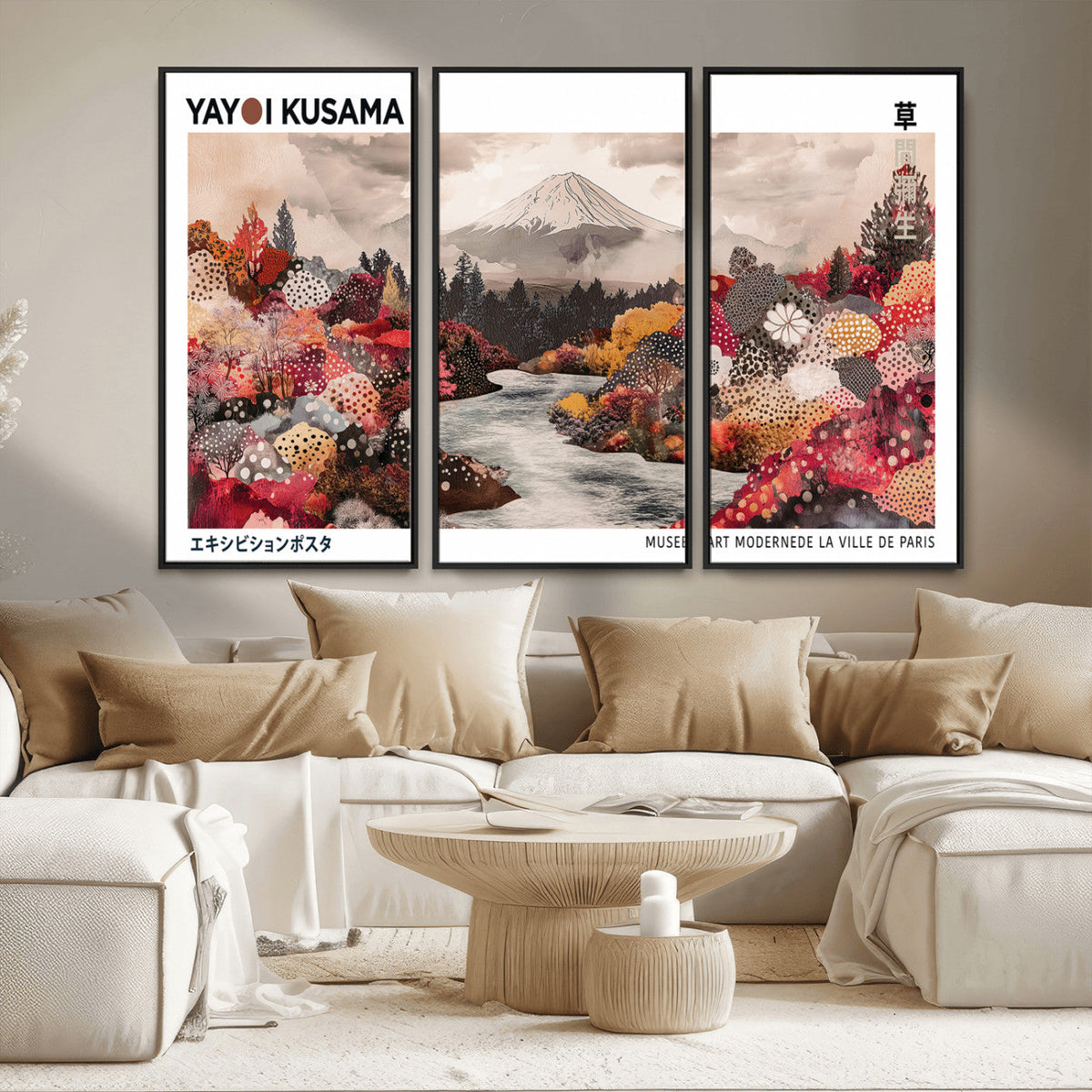 Yayoi Kusama Wall Art Canvas Print – Framed Large Abstract