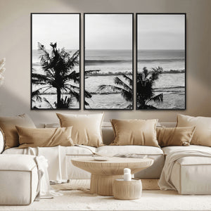 Tropical Coastline Wall Art Canvas Print – Framed Palm Trees