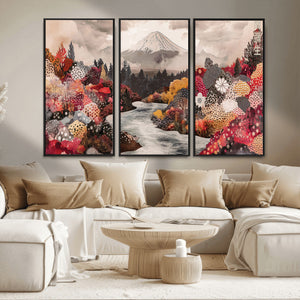 Mountain Wall Art Canvas Print – Framed Autumn Forest