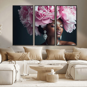 Black Beauty Petal Crown Wall Art Canvas Print – Floral
