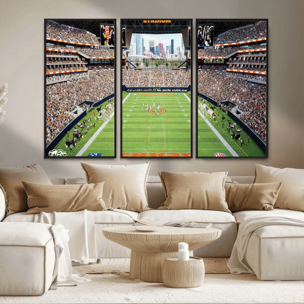 Chicago Bears Soldiers Field Wall Art Canvas Print – Framed