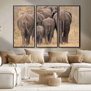 Wild Elephant Wall Art Canvas Print