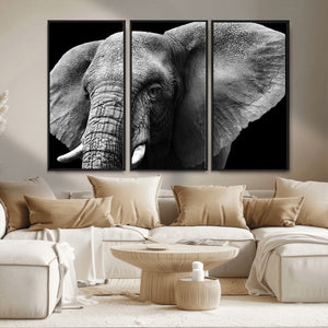 Big Elephant Close Up Wall Art Canvas Print