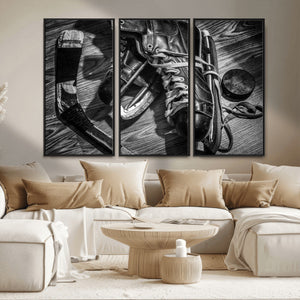 Old Pair of Mens Skates Wall Art Canvas, Men Skates Wall Art