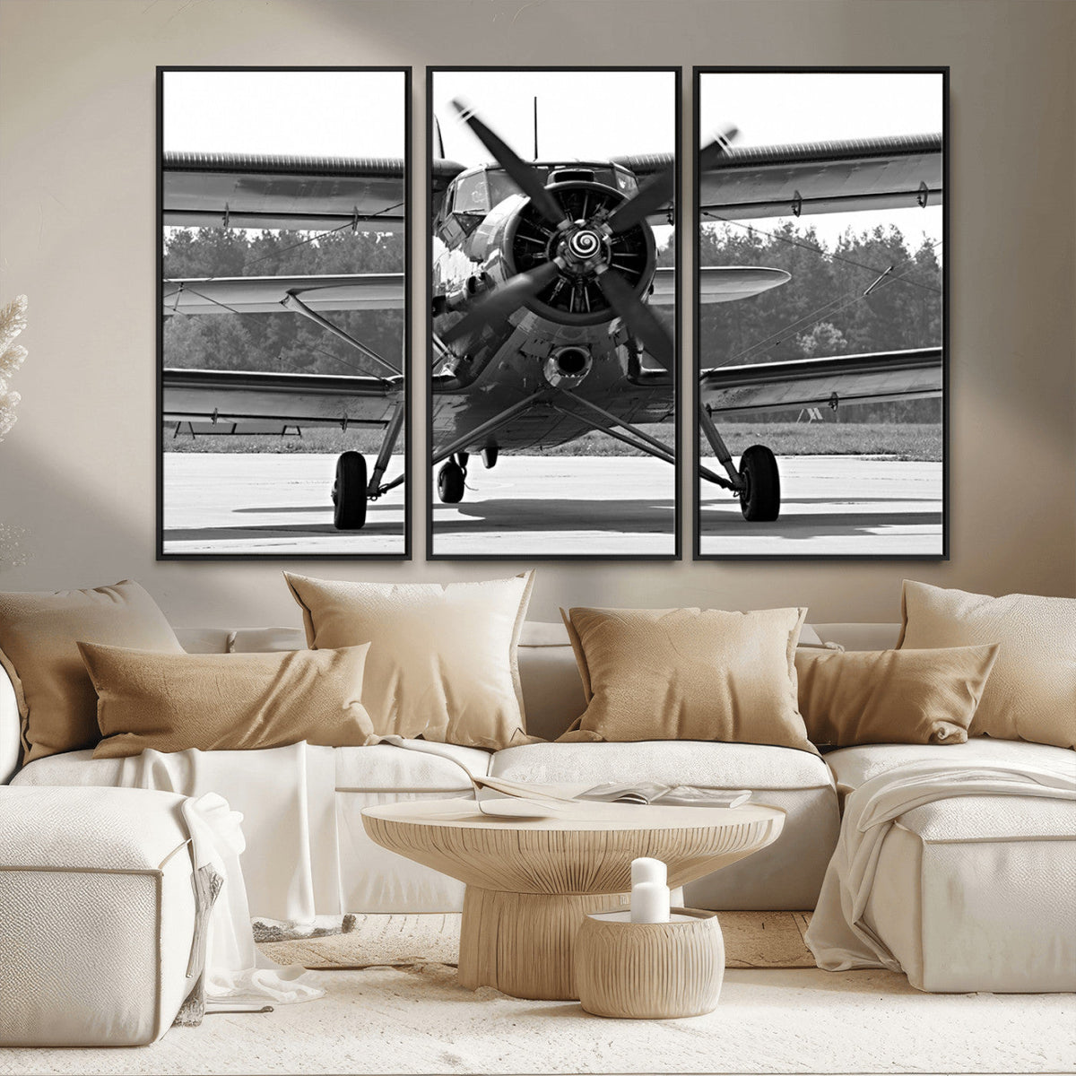 Wall Art Old War Plane Canvas Print