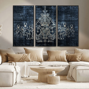 Dark Chandelier Wall Art Canvas Print