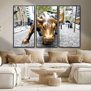 Charging Bull Wall Art Canvas Print