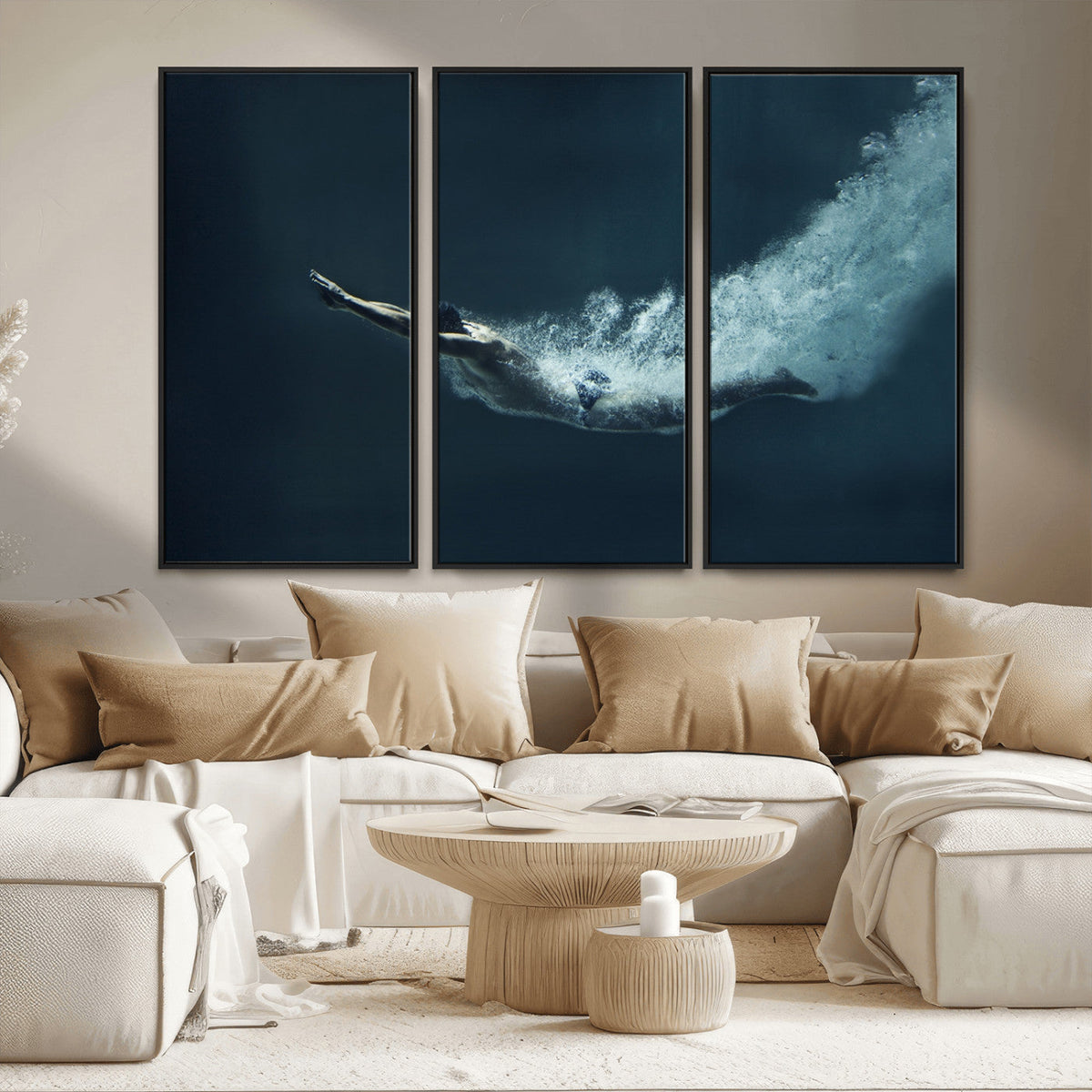 Swimmer Wall Art Canvas Print