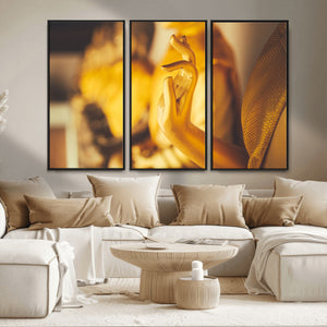 Gold Buddha Statue Hands Wall Art Canvas Print