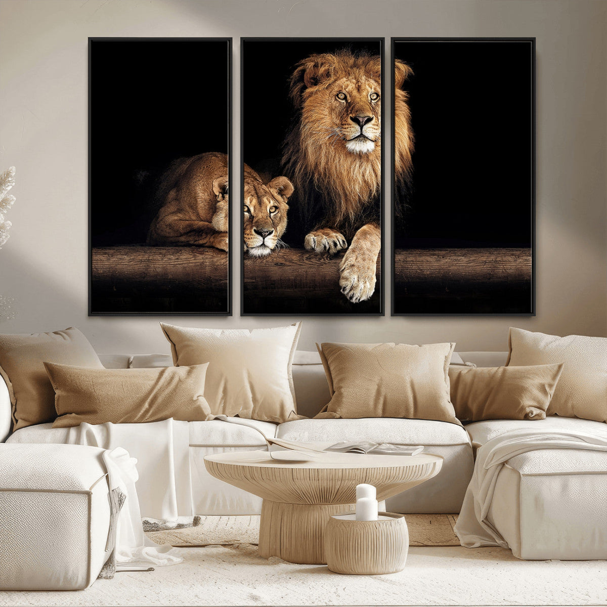 Lion Canvas Wall Art – Majestic Animal Print Artwork for