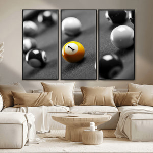 Wall Art Pool Table and Balls Canvas Print