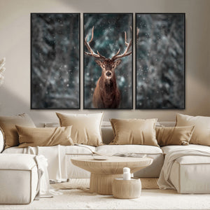 Wall Art Deer Art Animal Canvas, Framed Wall Art Deer Canvas