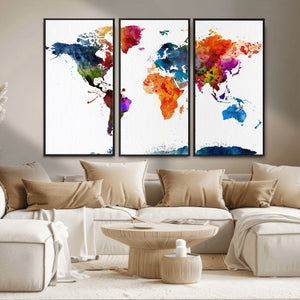 World Map Canvas Print – Detailed Map of the World Wall Art