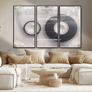 Vintage Cassette Tape Canvas Wall Art - Inspirational 'Life